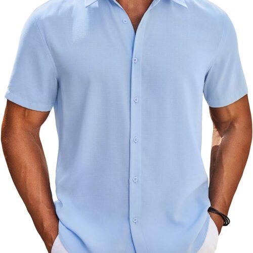 Short Sleeve Button Down Beach Shirt