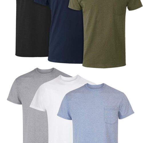 6-Pack Moisture Wicking Cotton Crew Neck Undershirt