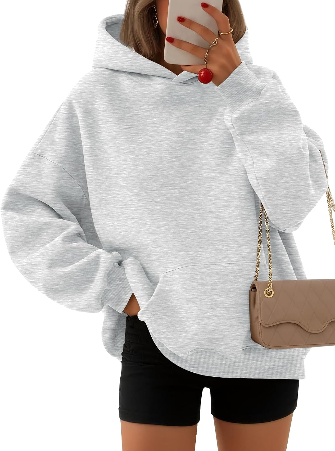 Women's Oversized Comfort Fleece Hoodies Cozy Trendy Pullover Sweatshirts with Pockets For Fall and Winter